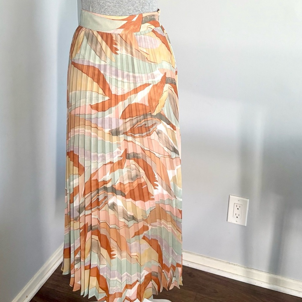 NWOT Sézane Multicolor Pleated Skirt - Picture 6 of 6